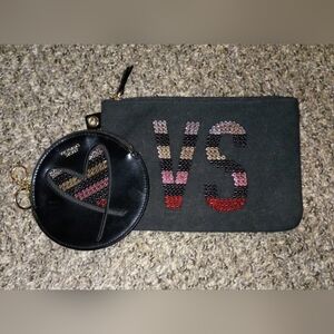 Victoria's Secret Black Pouch Set with Multicolor Sequins